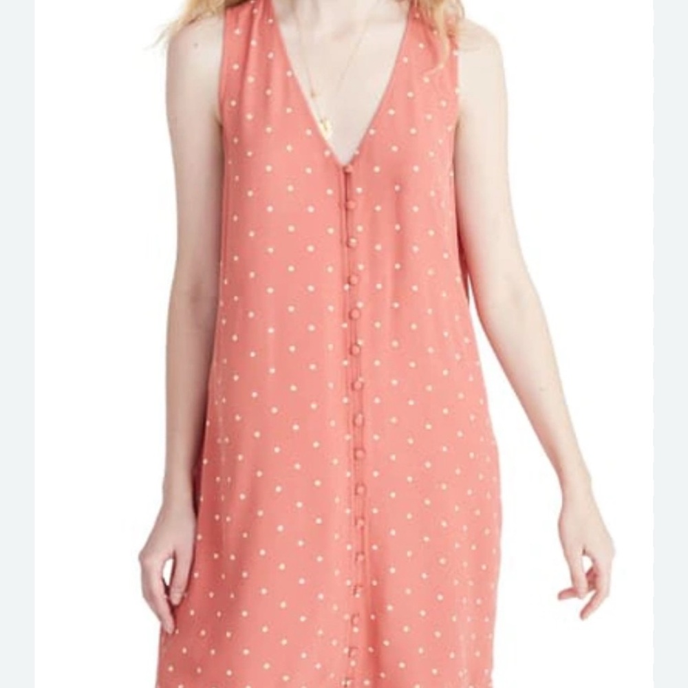 Madewell womens polka dot heather button front dress size XS